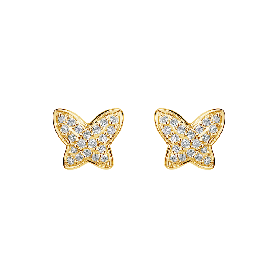 Náušnice s diamanty Amazing Butterfly