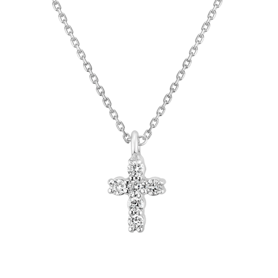 Náhrdelník s diamanty Glossy Cross