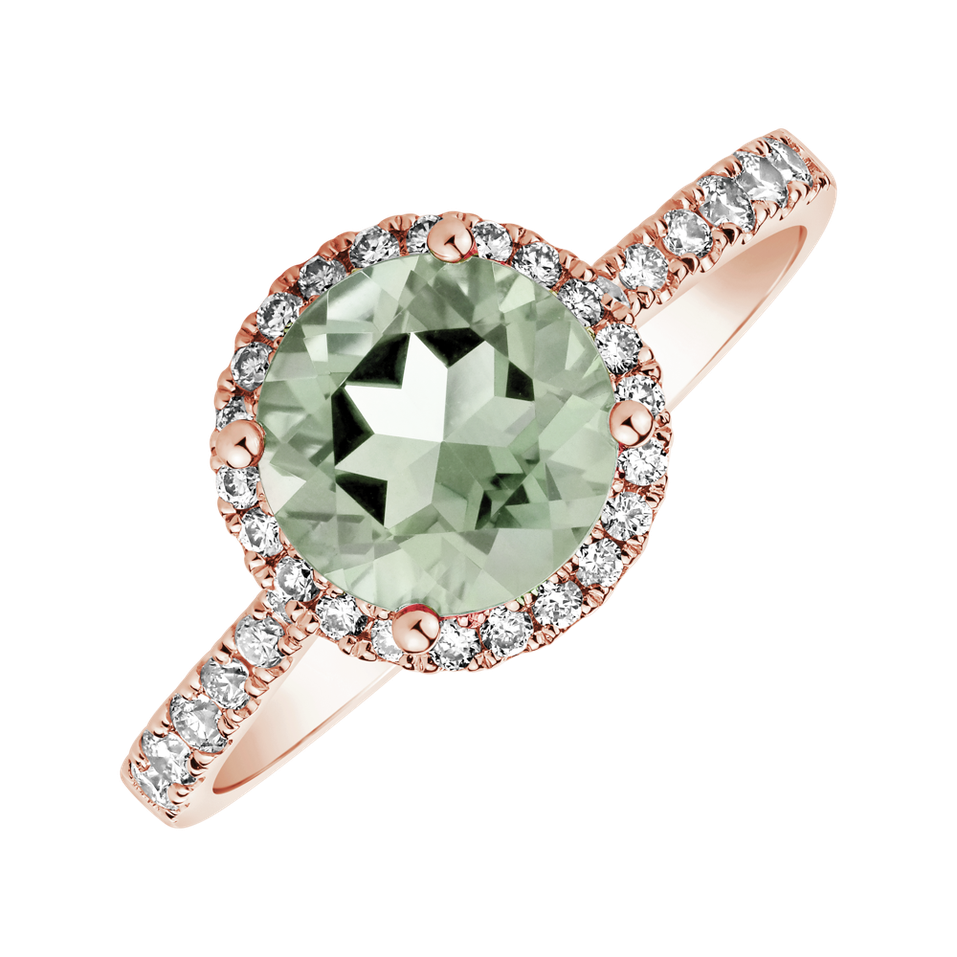 Prsten s diamanty a ametystem green Sparkly Bonbon