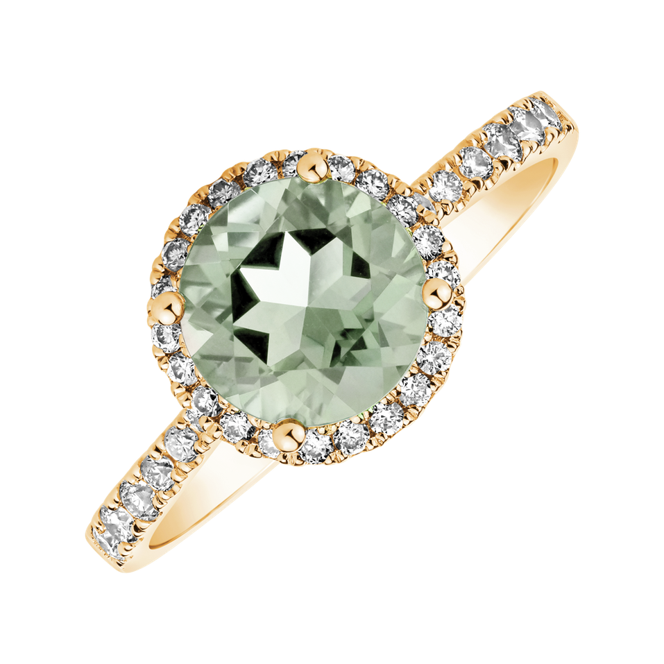 Prsten s diamanty a ametystem green Sparkly Bonbon