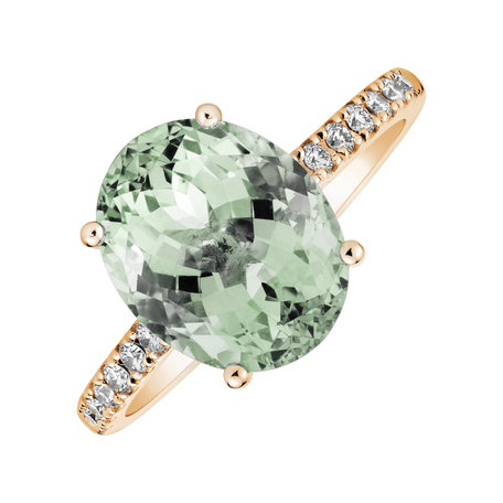 Prsten s diamanty a ametystem green Playful Glamour