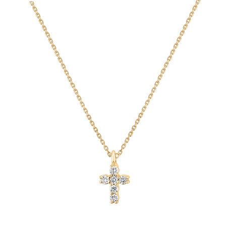 Náhrdelník s diamanty Glossy Cross