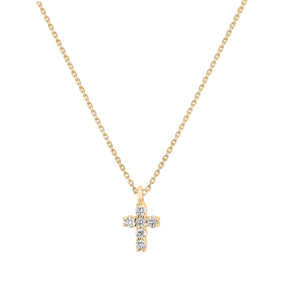 Náhrdelník s diamanty Glossy Cross