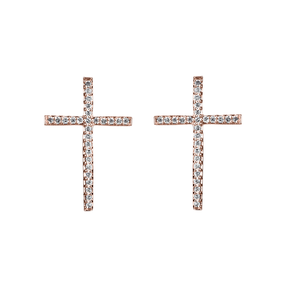 Náušnice s diamanty Shimmering Cross