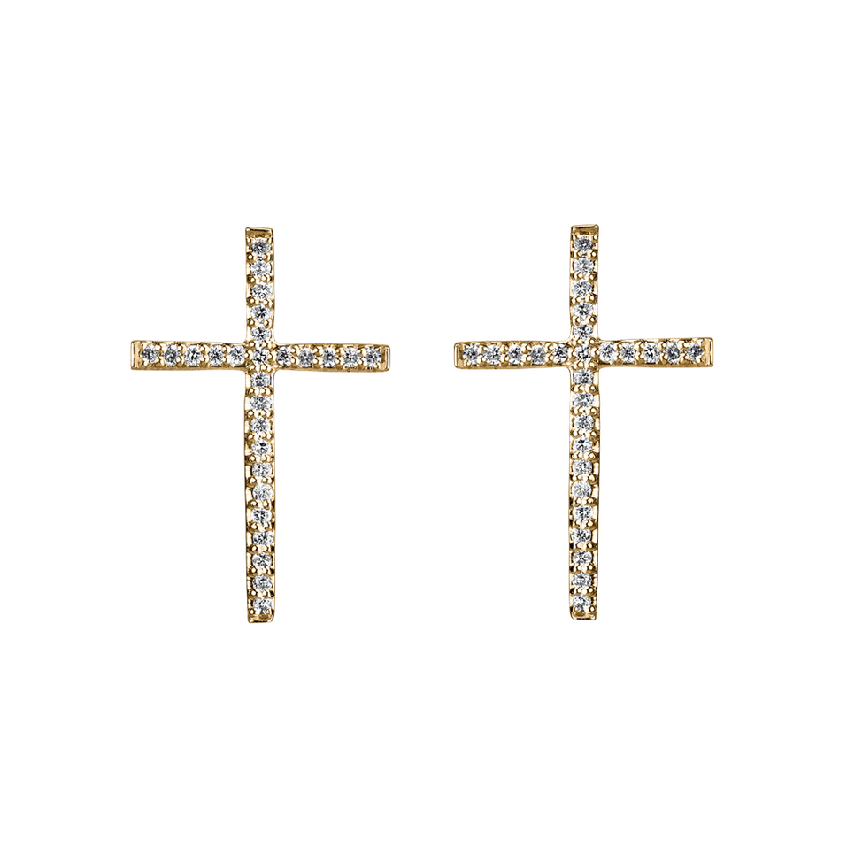 Náušnice s diamanty Shimmering Cross