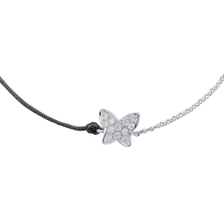 Diamantový náramek se šňůrkou Diamond Butterfly