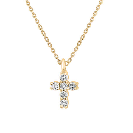 Náhrdelník s diamanty Glossy Cross