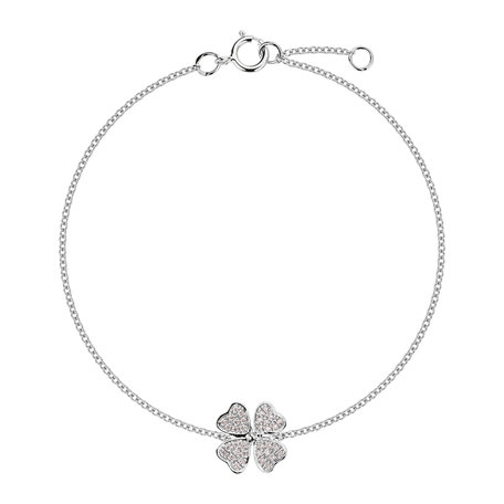 Náramek s diamanty Four Leaf Clover