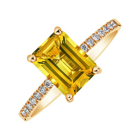 Diamond ring with Citrine Mireth