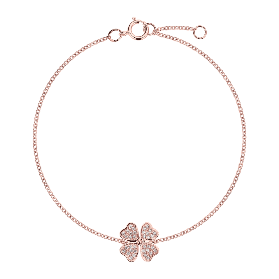 Náramek s diamanty Four Leaf Clover