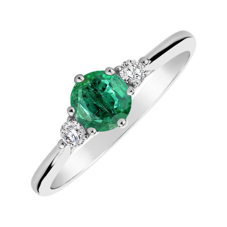 Prsten s diamanty a smaragdem Midnight Serenity