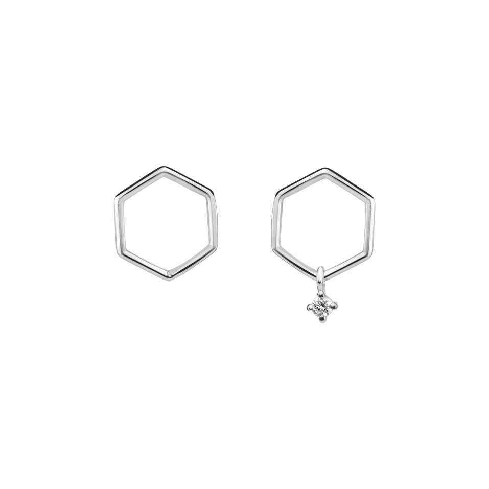 Náušnice s diamantem Hexapolygon