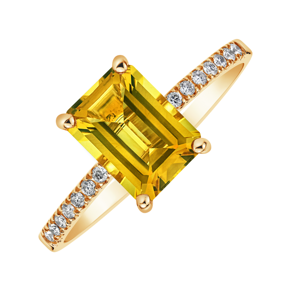 Diamond ring with Citrine Mireth